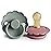 FRIGG Daisy Natural Rubber Baby Pacifier | Made in Denmark | BPA-Free (Dusty Rose/Lily Pad, 0-6 Months) 2-Pack