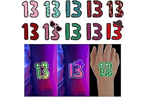 48 Pcs Glow in Dark/13 Hand/13/Swifties Temporary Tattoos