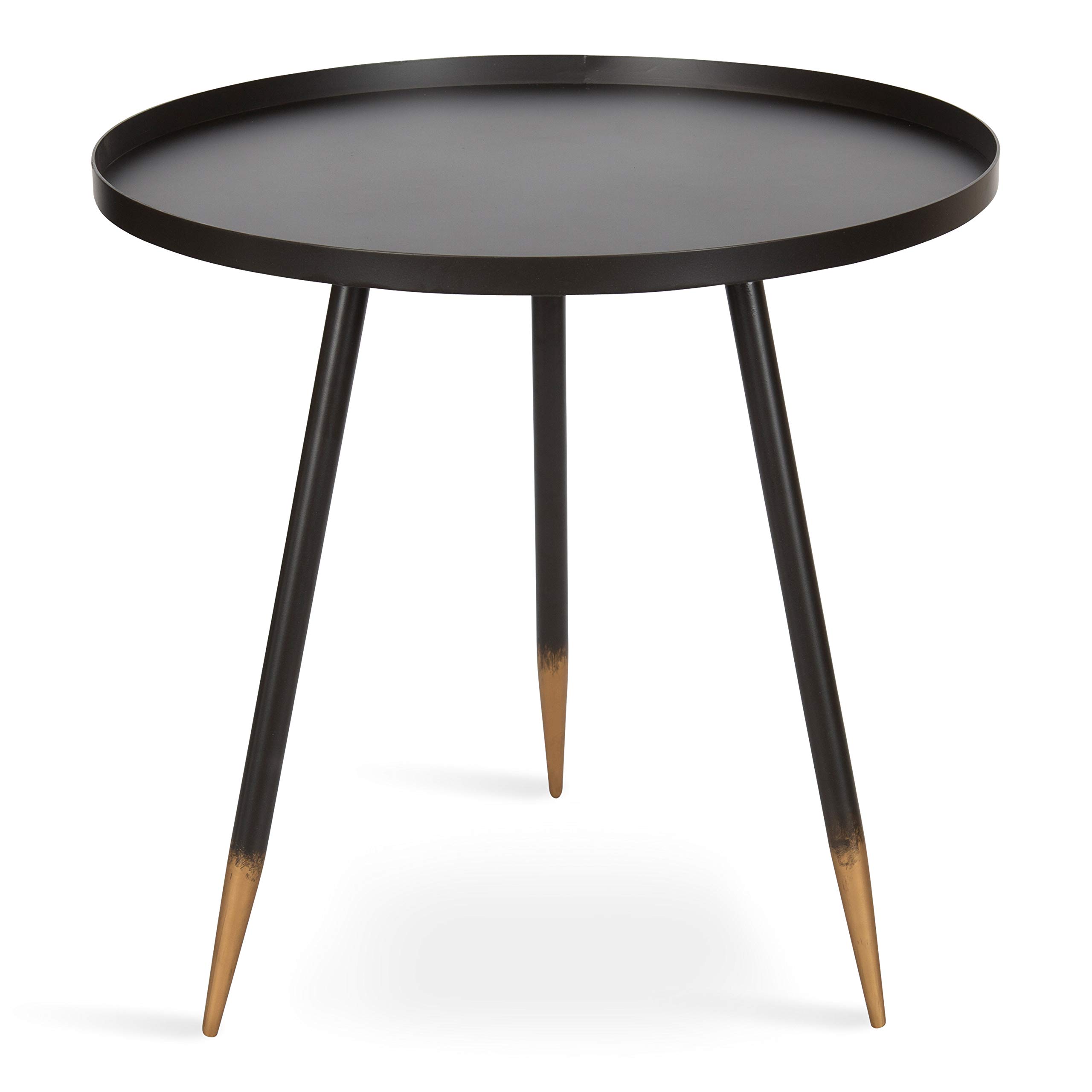 Kate and Laurel Duvall Modern Round Metal Side Table, 20 x 20 x 20.5, Charcoal Gray, Chic Minimalist