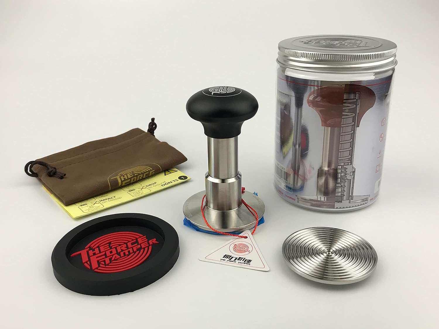 The Force Tamper Automatic Impact Coffee Tamper Adjustable Const Pressure and Autoleveling Extend Set New (Jelly, 58.50mm)