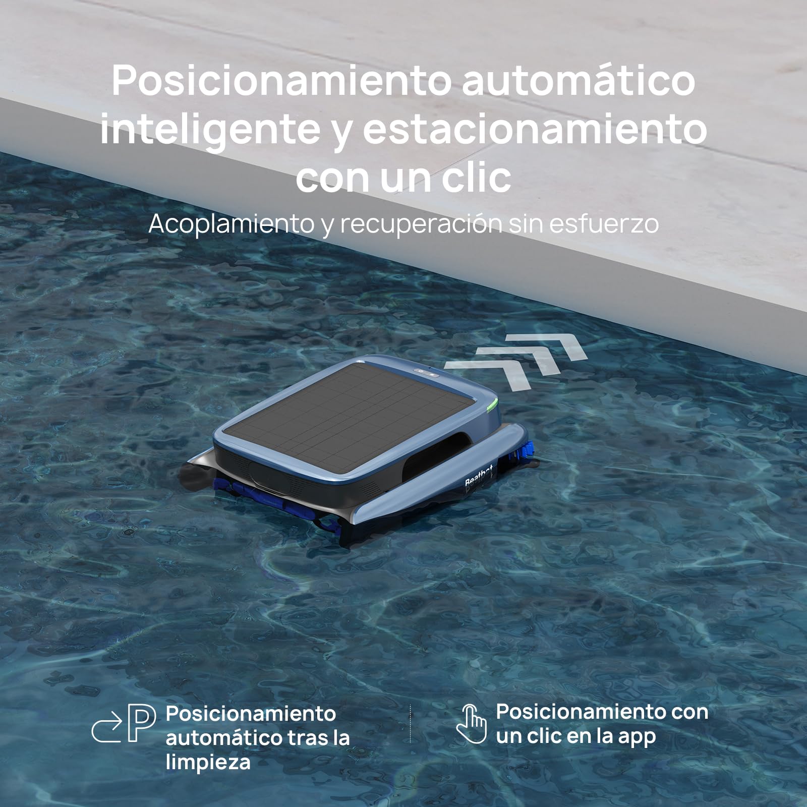 Beatbot iSkim Ultra Robot limpiafondos con energía Solar, Opciones de Doble Carga, depuración del Agua, Limpieza de Bordes y Esquinas, optimización de la trayectoria en S, Control Mediante aplicación