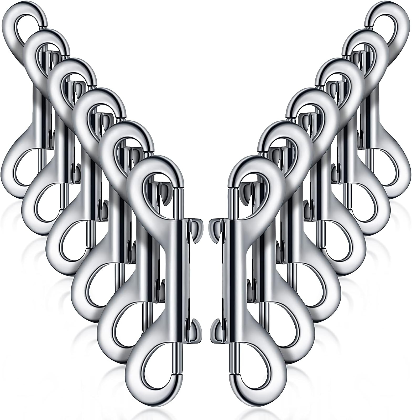 BBTO 12 Pieces Double Ended Bolt Snaps Hook Zinc Alloy Double Trigger Clips Home Pet Accessory for Linking Dog Leash Collar Leash Key Chain Horse Tack Pet Sling Feed Buckets (3.5 Inch)