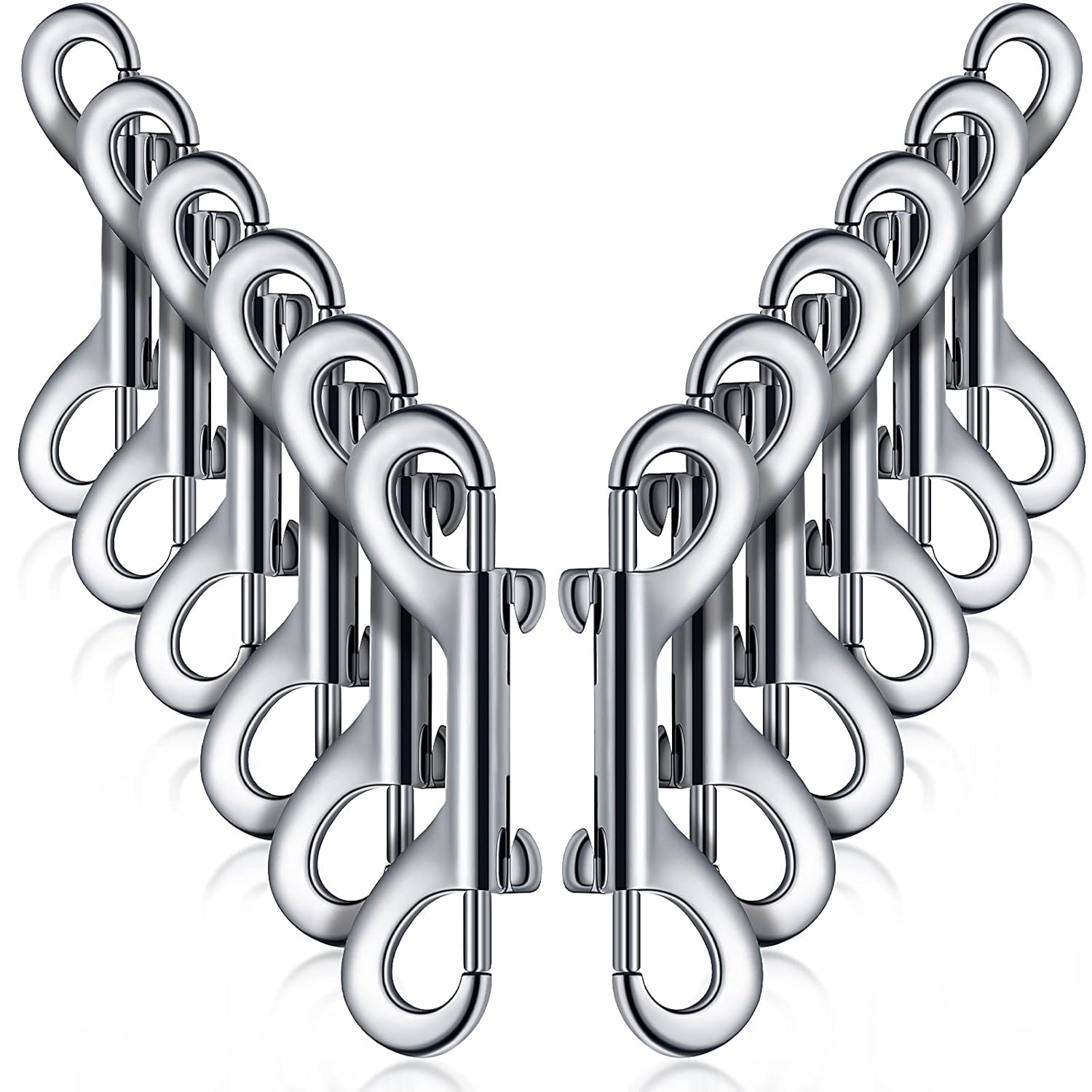 BBTO 12 Pieces Double Ended Bolt Snaps Hook Zinc Alloy Double Trigger Clips Home Pet Accessory for Linking Dog Leash Collar Leash Key Chain Horse Tack Pet Sling Feed Buckets...
