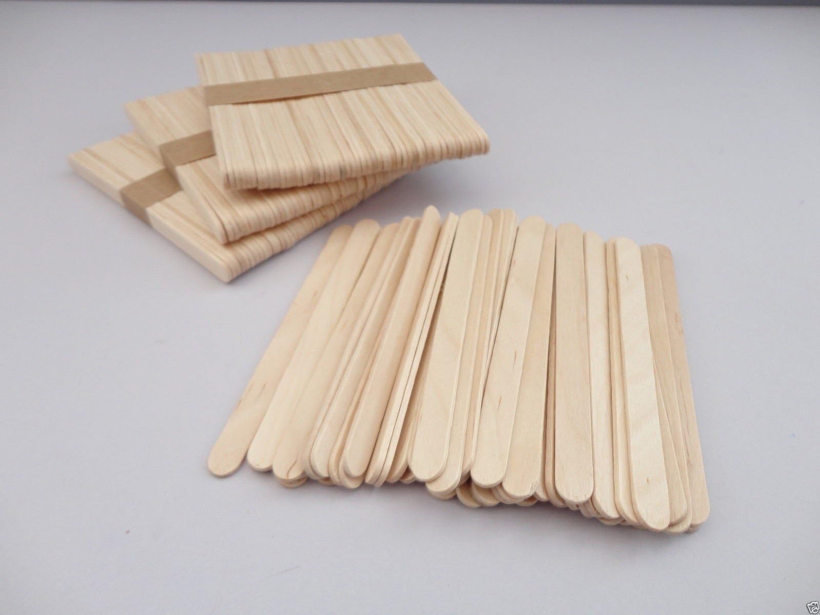 50/100/200/500 Natural Wooden Lollipop Ice Lolly Sticks Kids Arts Craft Models - Pack Size: 50