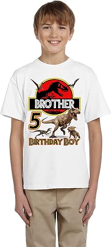 Miniatura 3 de Personalized Jurasic Birthday Shirt, Add Any Name and Age, Custom Shirts for a Jurasic Birthday Party, Family Matching Shirts. White