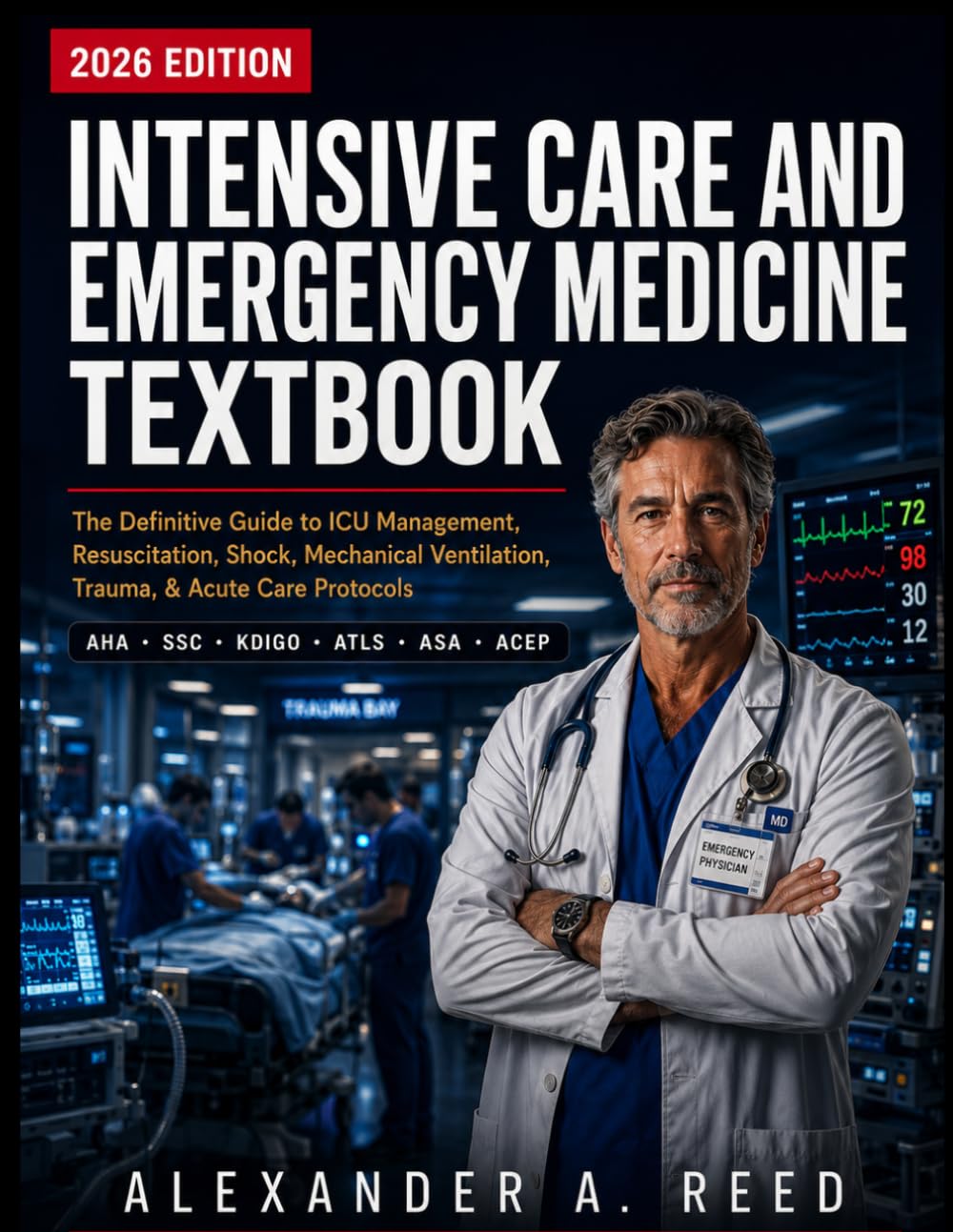 INTENSIVE CARE AND EMERGENCY MEDICINE TEXTBOOK 2026:: THE DEFINITIVE GUIDE TO ICU MANAGEMENT, RESUSCITATION, SHOCK, MECHANICAL VENTILATION, TRAUMA, & ACUTE CARE PROTOCOLS— AHA, SSC, KDIGO & GUIDELINES
