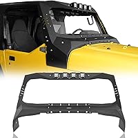 Hooke Road Windshield Frame Cover with LED Lights, Sun Visor & Cowl Armor for Jeep Wrangler TJ 1997-2006