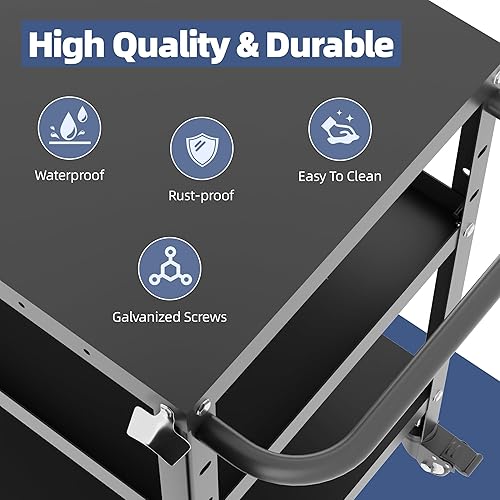 Miniatura 8 de TOLEAD Carrito de parrilla al aire libre, mesas de parrilla para exteriores, carritos de parrilla al aire libre con ruedas, carrito de barbacoa mesa