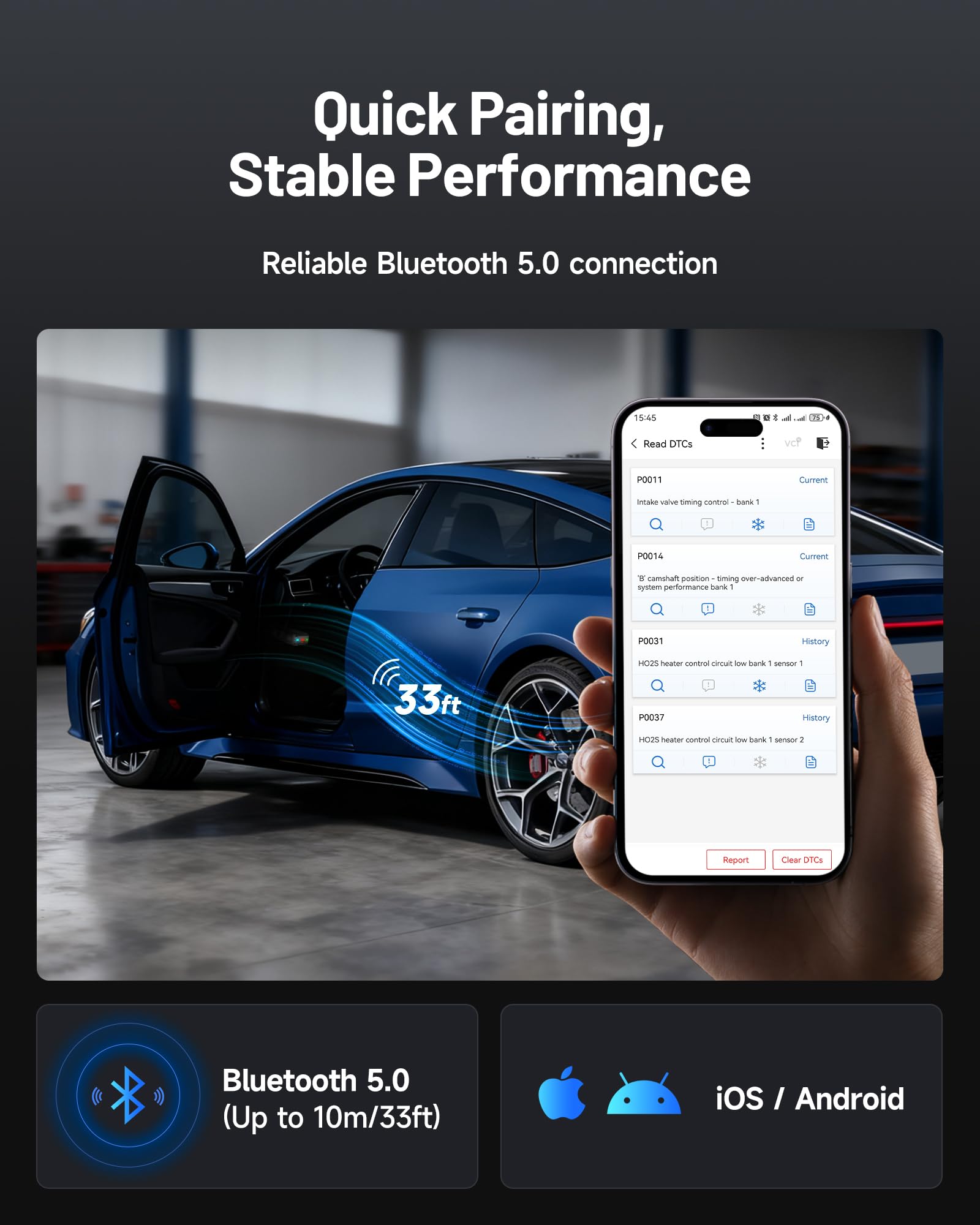 TOPDON TopScan Pro OBD2 Scanner Bluetooth, test attivi e strumento di scansione completo del sistema per iOS/Android, 13+ reset, TopFix AI Assistant, versione migliorata di TopScan Lite (verde)