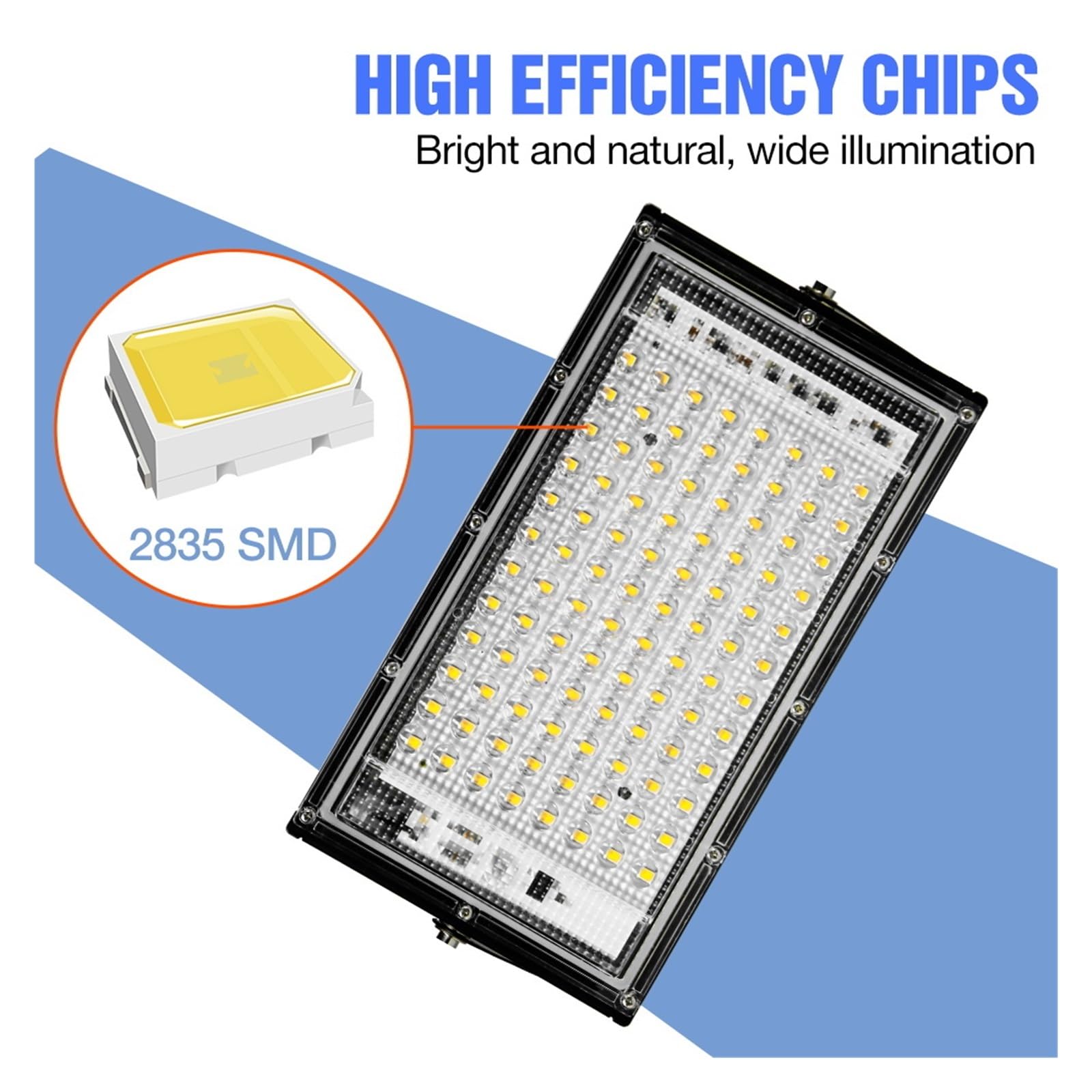 100W LED Flood Light Lampa Uliczna Led Outdoor Reflektor Oświetlenie Kinkiet IP65 Wodoodporna Lampka Nocna Żarówka Ogrodowa Efektywna OszczęDność Energii(CoolWhite-100W)