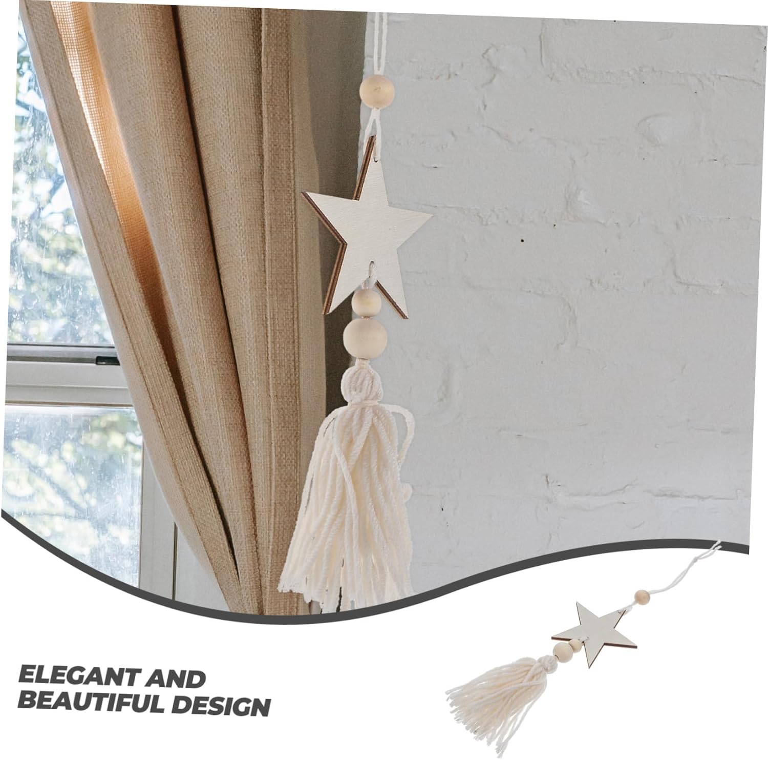 Wall lamp Wood Handicrafts Hanging Ornament with Tassel DIY Wood Cutout Hanging Ornament Home Decor Bracket Light