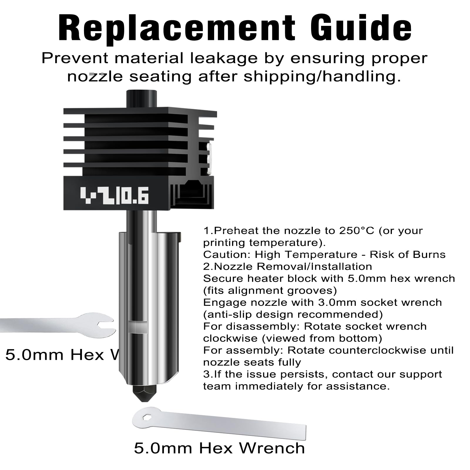 Lot de 2 kits de hotend améliorés de 0,6 mm pour Bambu Lab P2S/H2D/H2S (avec 4 chaussettes en silicone), extrudeuse avec buse en acier trempé et bloc chauffant électroplaqué pour accessoires