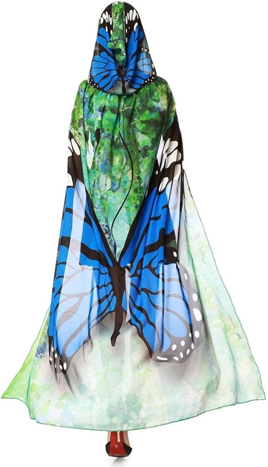 Halloween/Party Butterfly Wings Costumes for Women,Soft Fabric Butterfly Shawl Fairy Ladies Nymph Pixie Festival Rave Dress