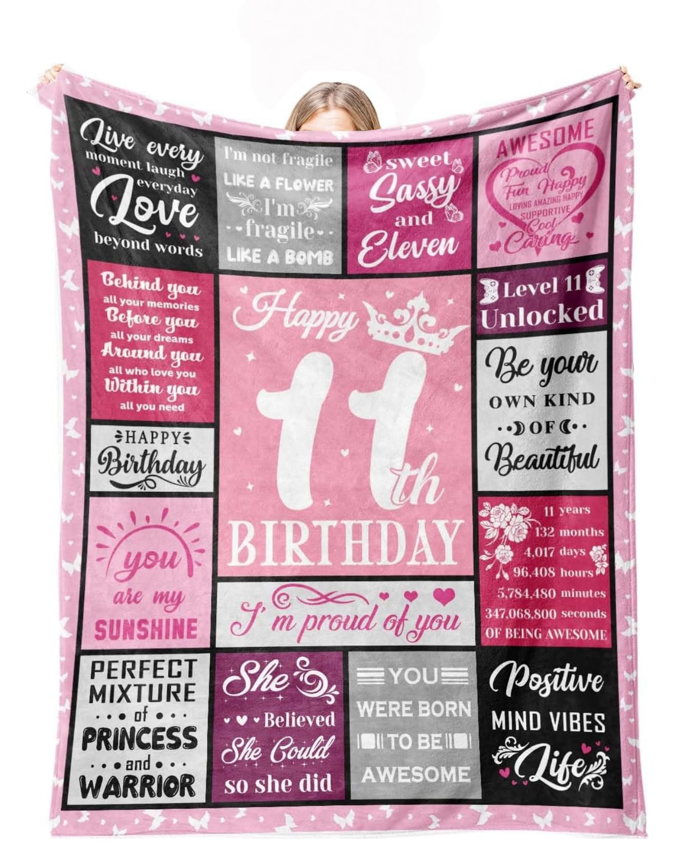Cadeaux d'anniversaire pour fille de 11 ans : couverture douce 150x200cm pour sa fête