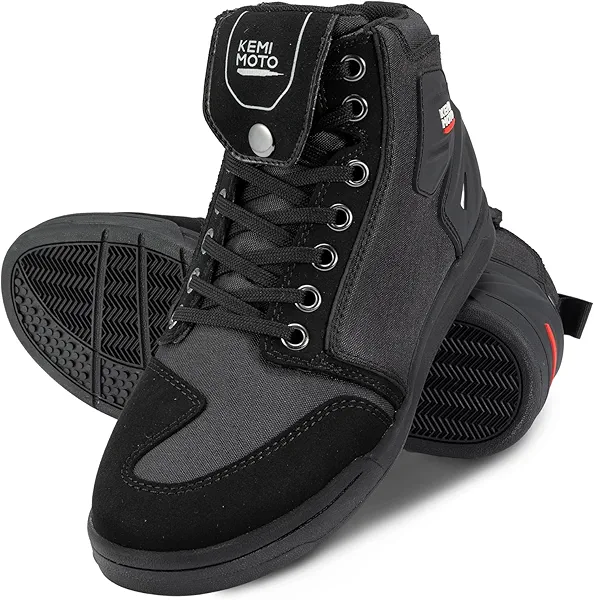 KEMIMOTO Motorcycle Shoes with Thick Heel Protective Gear Casual Anti-slip Street Motorcycle Riding Boots for Men