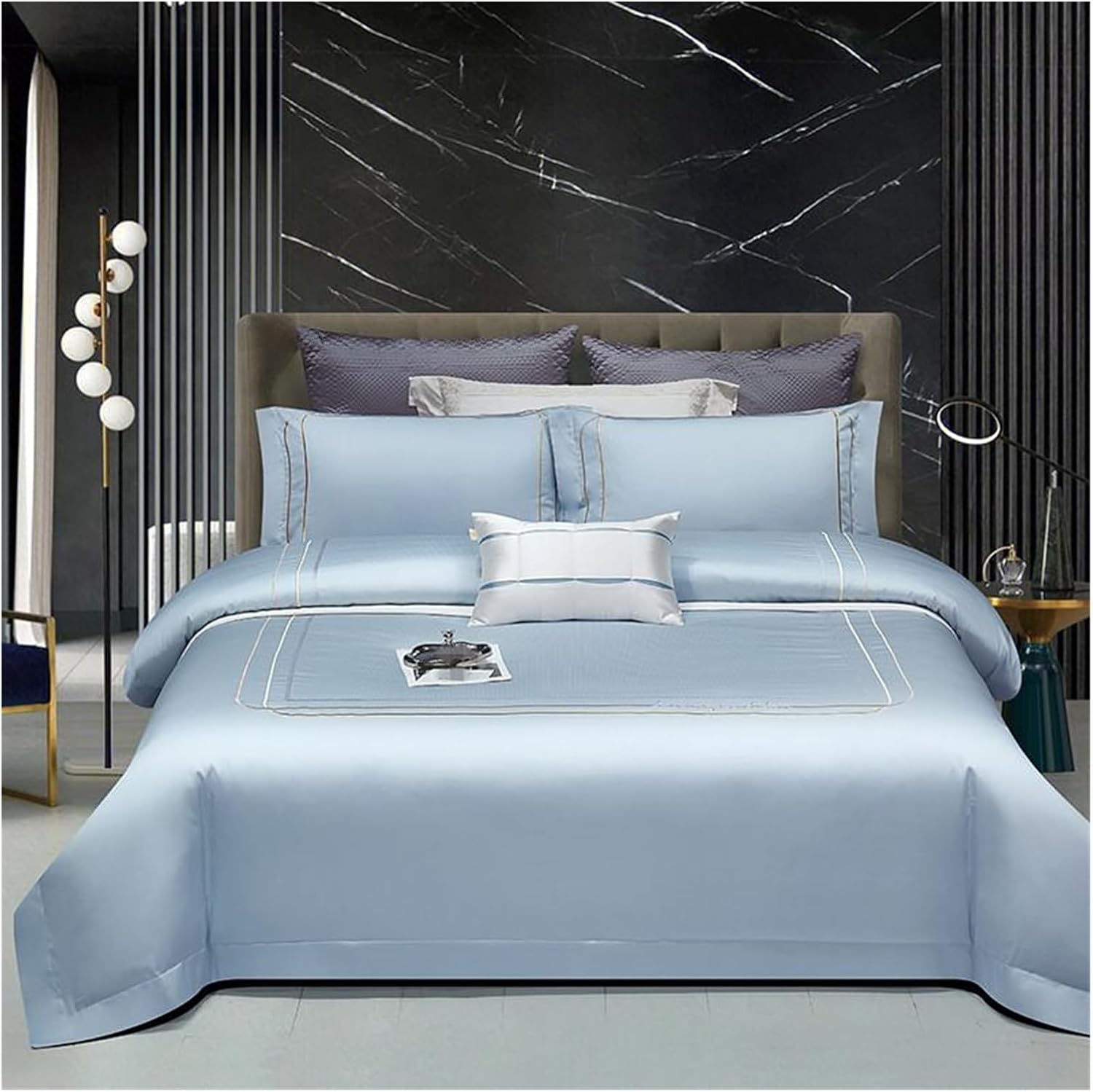 100 Cotton Sheets Set 1200 Thread Count，Luxury Egyptian Cotton Bed Sheets，Soft Smooth and