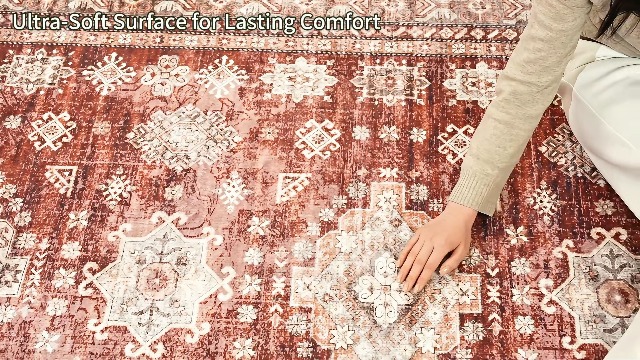 Tapete Boho Vintage 6x9 Antideslizante Lavable miniatura 7