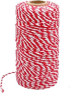 328 Feet Red White Gift Twine String Twine Cotton Bakers Twine Crafts Twine Durable Packing String