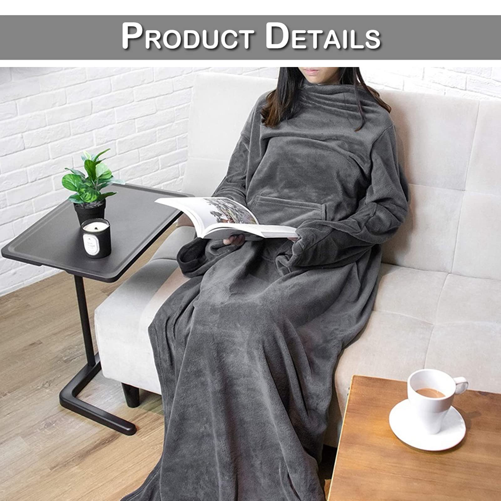 Manta Portátil con Mangas y Bolsillo, Cálida, Cómoda y Grande, Manta de Felpa con Mangas, Suave y Cálido Brazos para Adultos, Mujeres y Hombres, cumpleaños, Muy Cómoda y Ligera,#3,150x180cm