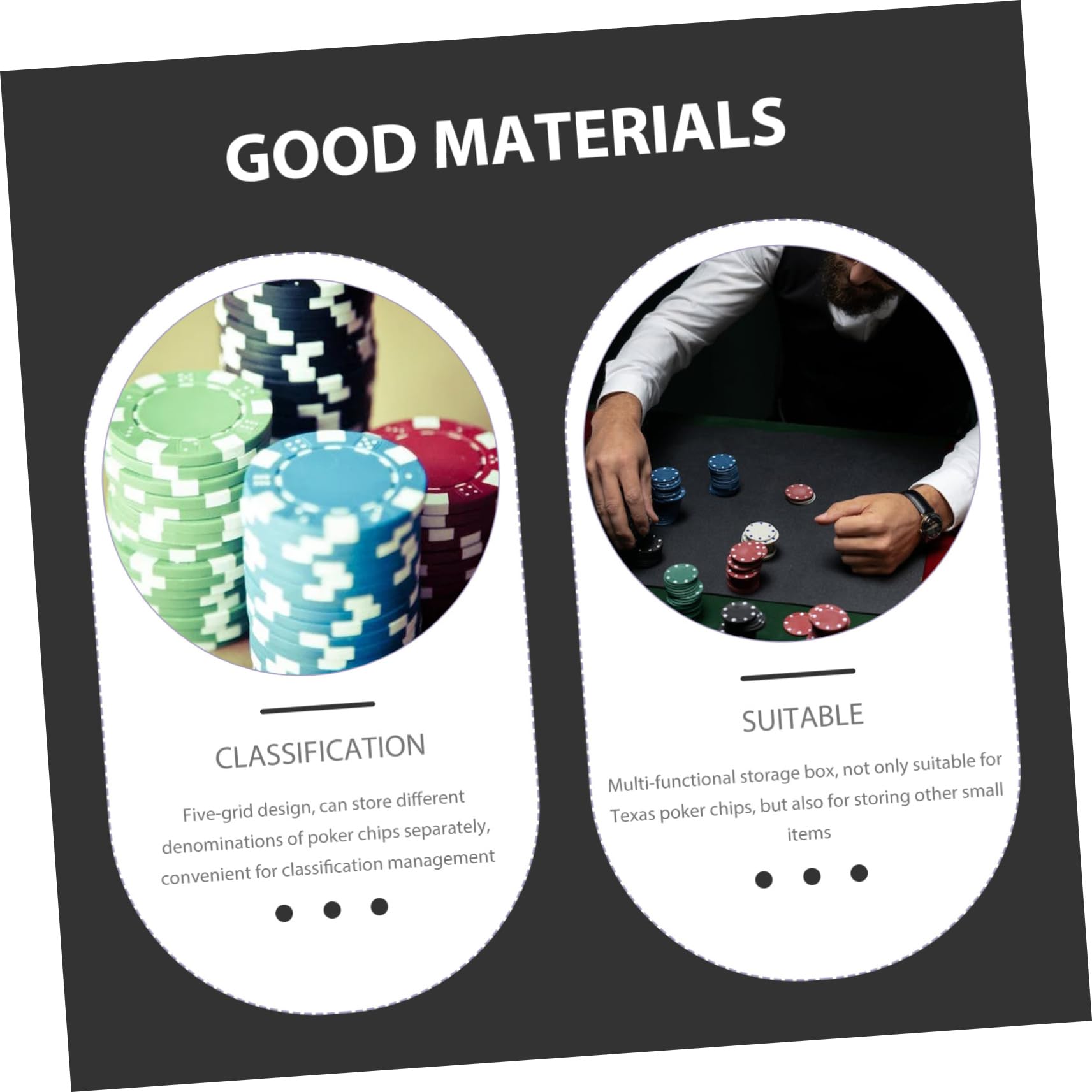 BESPORTBLE Wear-Resistant Poker Chip Case Poker Chip Storage Box Rack Cover Holder Box