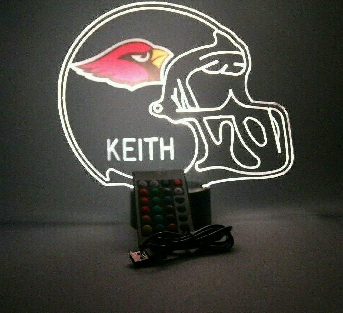 American Pro Football Helmet Sports Fan Team Choice at Checkout Lamp Night Light LED Personalized Free - Featuring Licensed Decal, Room Man Cave Decor, 16 Colors with Remote, A Must Have! : Sports & Outdoors