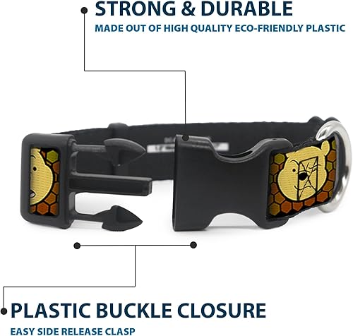 Miniatura 4 de Buckle-Down Winnie the Pooh ExpressionsHoneycomb BlackBrowns - 1 pulgada de ancho - Se adapta a cuello de 15-26 pulgadas - L