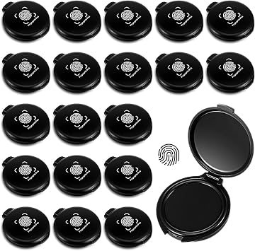 20 PCS Black Fingerprint Ink Pads Mini Portable Thumbprint Stamp Pad for Notary Supplies Identification Security ID Cards, Office Home Use