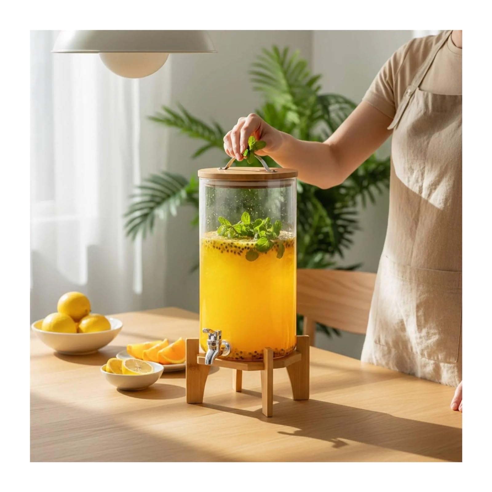 Dispensador De Bebidas Con Grifo Dispensador de bebidas de vidrio con espiga
