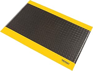 Global Industrial™ Diamond-Plate Anti Fatigue Mat 15/16" Thick 3' X Cut To 75' Black/Yellow