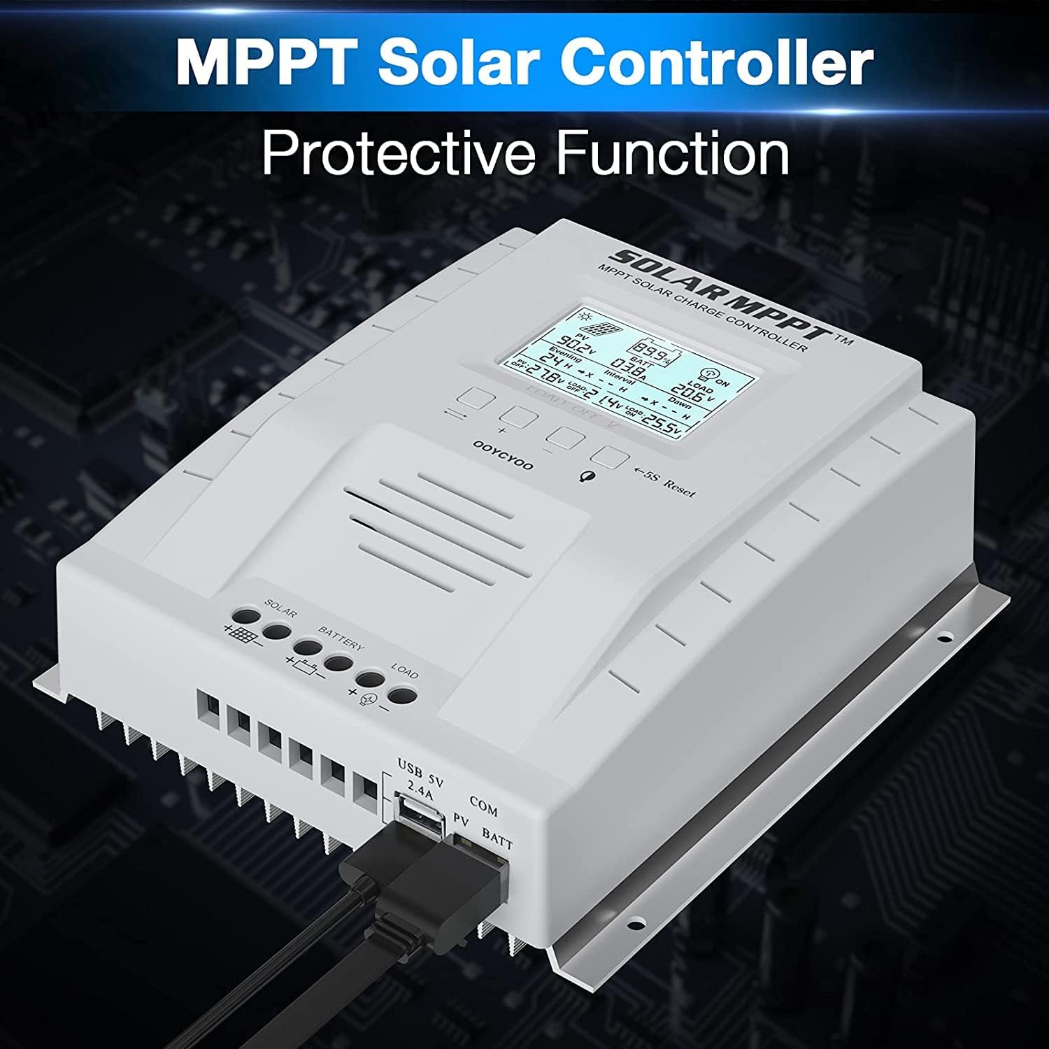 OOYCYOO MPPT 60A Solar Charge Controller with protective function text