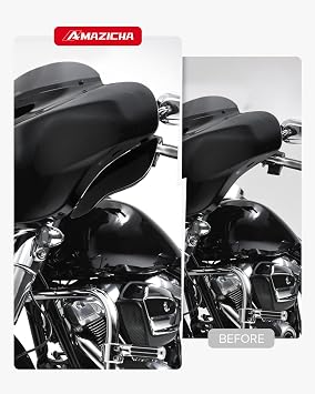 Amazicha Side Wings Air Deflectors, Fairing Side Wing Windshield, Adjustable Wind Deflectors Compatible for Harley Electra Glide Street Glide Tri Glide Ultra Limited 2014-2024, Black