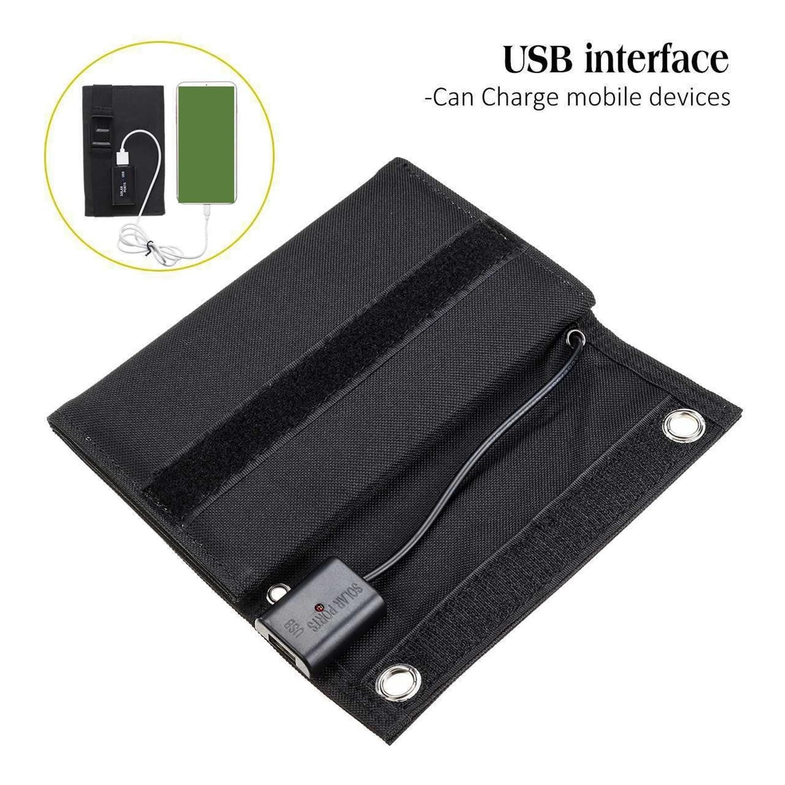 25 W/20 W Panel słoneczny Składana przenośna wodoodporna ładowarka USB do ogniw słonecznych do ładowania na kempingu(BLACK 5 panel 25w)