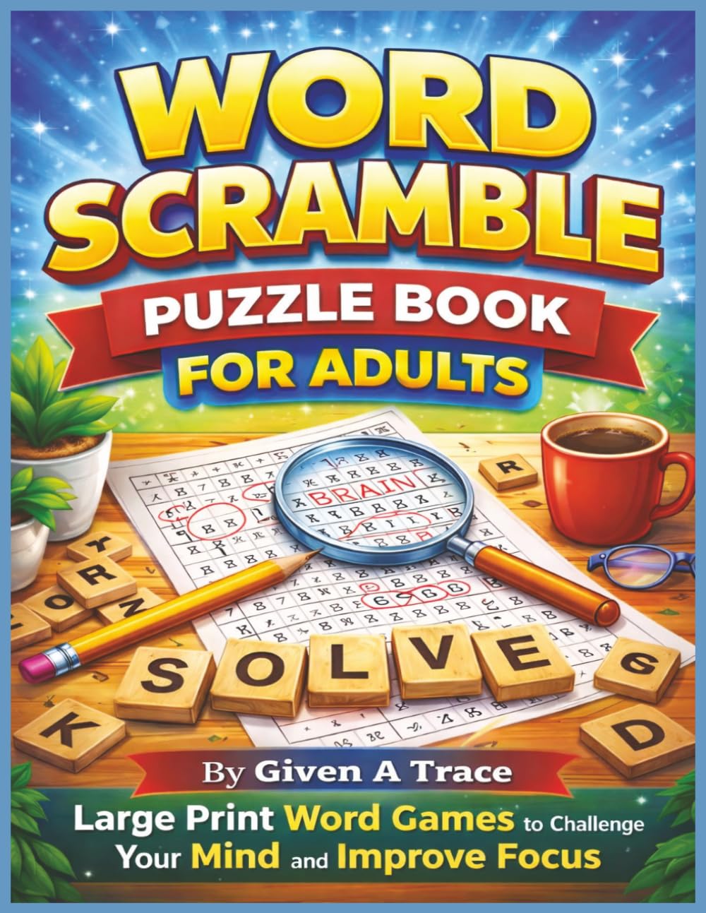 Word Scramble Puzzle Book for Adults: Large Print Word Games to Challenge Your Mind and Improve Focus