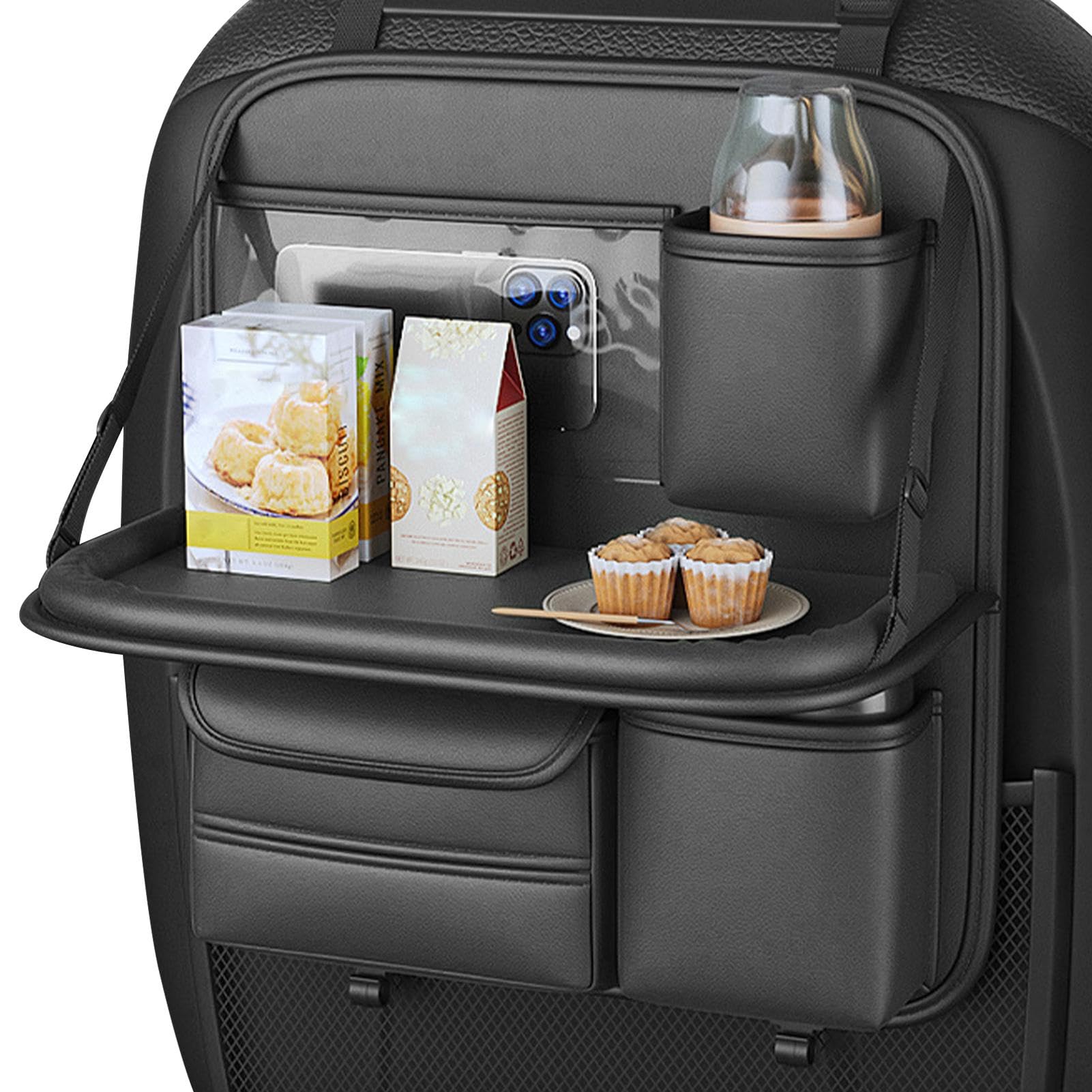 40 x 36 x 20 cm portaoggetti automobilistico con vassoio da | tavolo pieghevole, borsa portaoggetti posteriore per sedile auto per telefoni cellulari, organizer per sedile posteriore in p