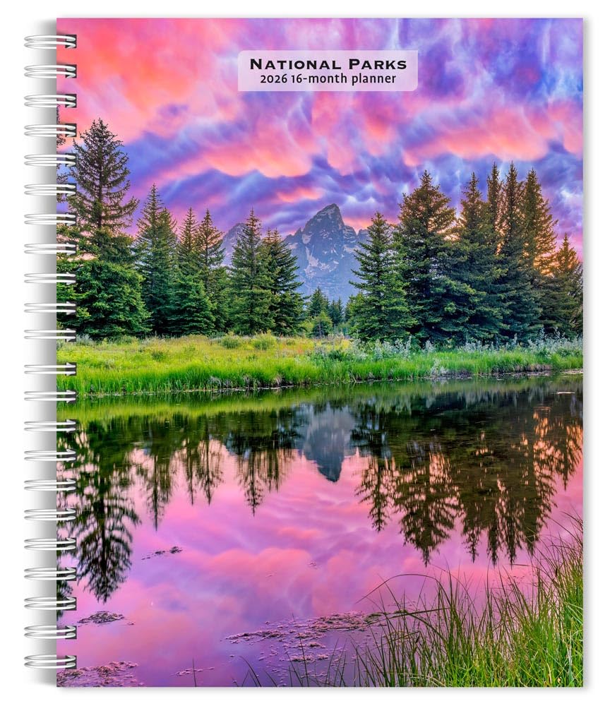 National Parks | 2026 6 x 7.75 Inch Spiral-Bound Wire-O Weekly Engagement Planner Calendar | New Full-Color Image Every Week | BrownTrout | Scenic Yosemite Yellowstone