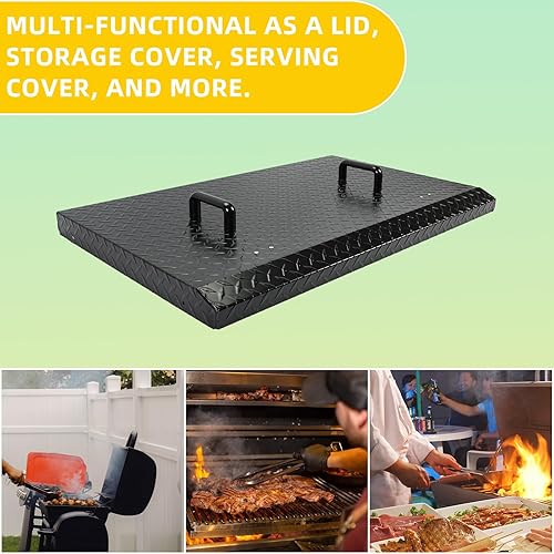 Miniatura 10 de HECASA Tapa dura para parrilla de 36 pulgadas, color negro, de aluminio, impermeable, compatible con Blackstone y más (sin chapado en diamante)