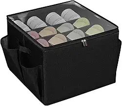 Organizador de sapatos para armário, serve para 16 pares, recipientes de armazenamento grande com tampa transparente, divisórias ajustáveis dobráveis para armazenamento de sapatos, suporte