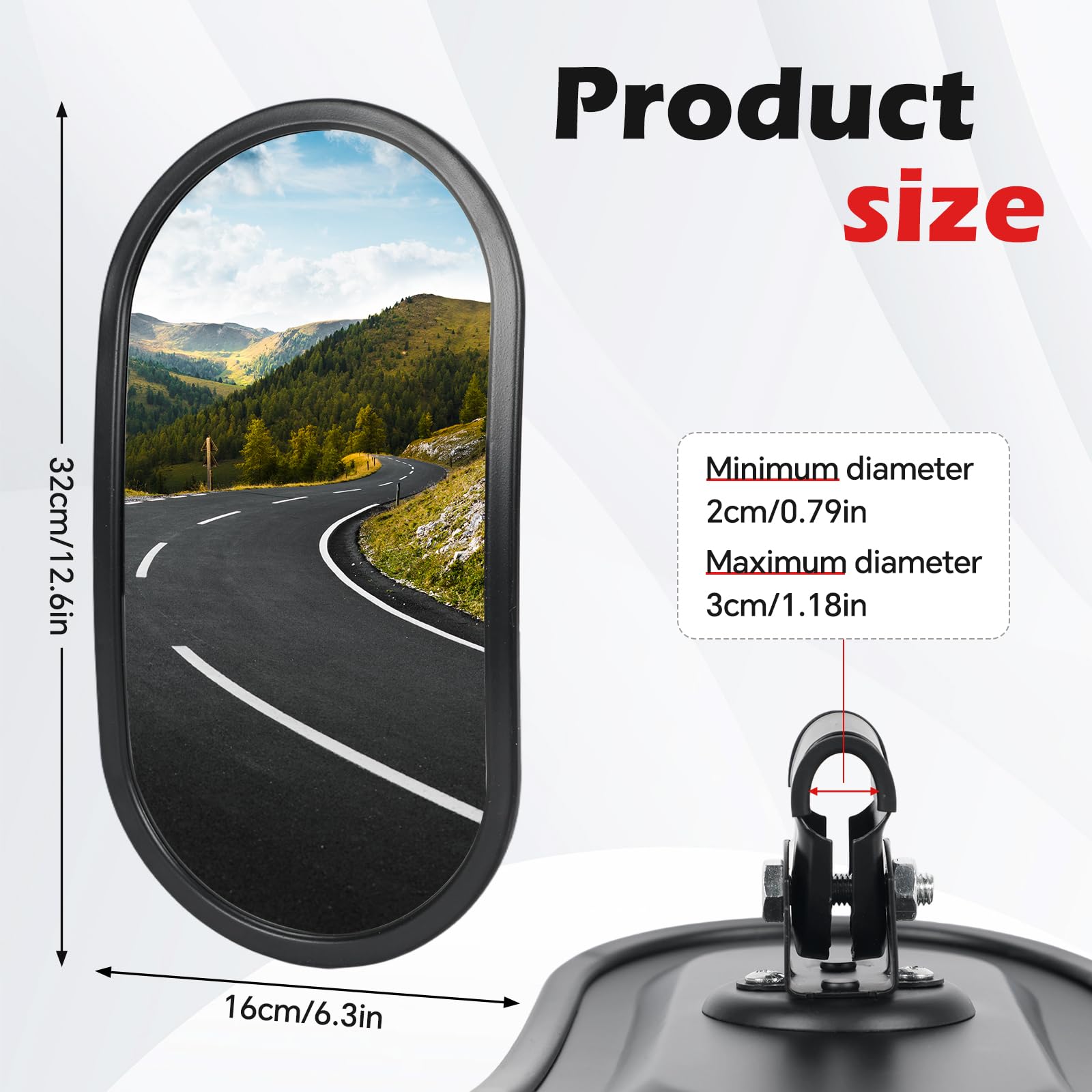 1 rétroviseur universel pour tracteur, 31 x 16 cm, en PVC, pour tracteur, camion, avec support pour l'agriculture