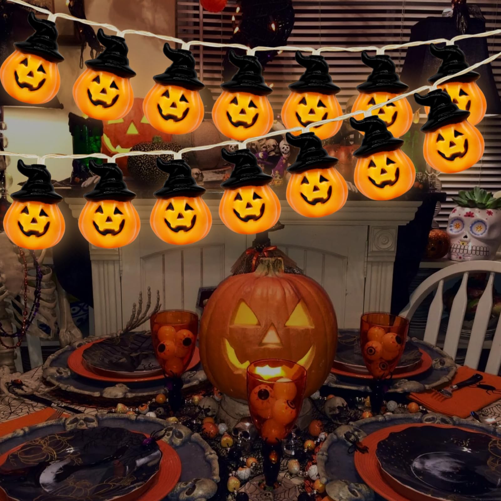 RJEDL Lucine Led Decorative A Batteria, 12M 100LED Catena Luminosa Con 8 Modi IP67 Impermeabile Controllo Remoto Luci Led A Batteria Para Halloween Navidad Interior Exterior Jardín Decoración