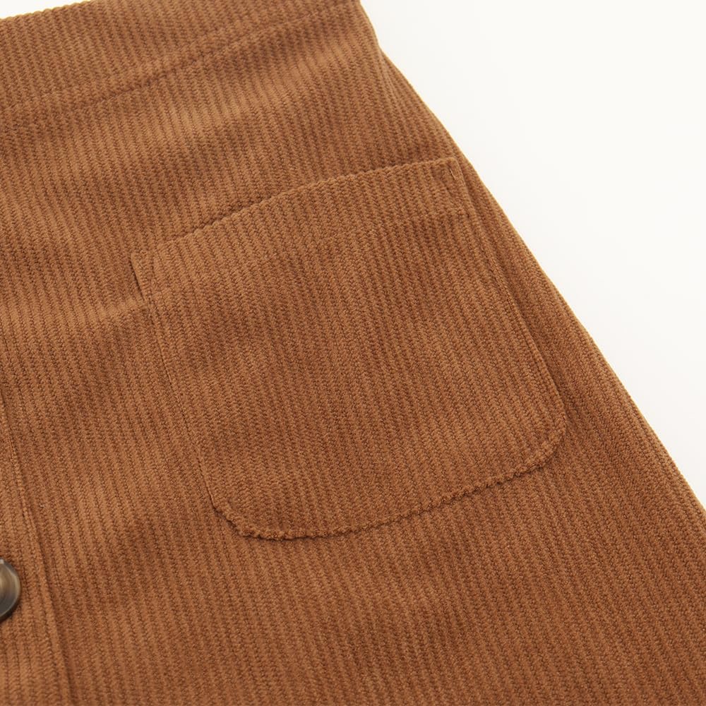 Noomelfish Girl Corduroy Skirts Kids Fall Winter Button Mini Skirt with Pockets (5-12 Years) - Image 2