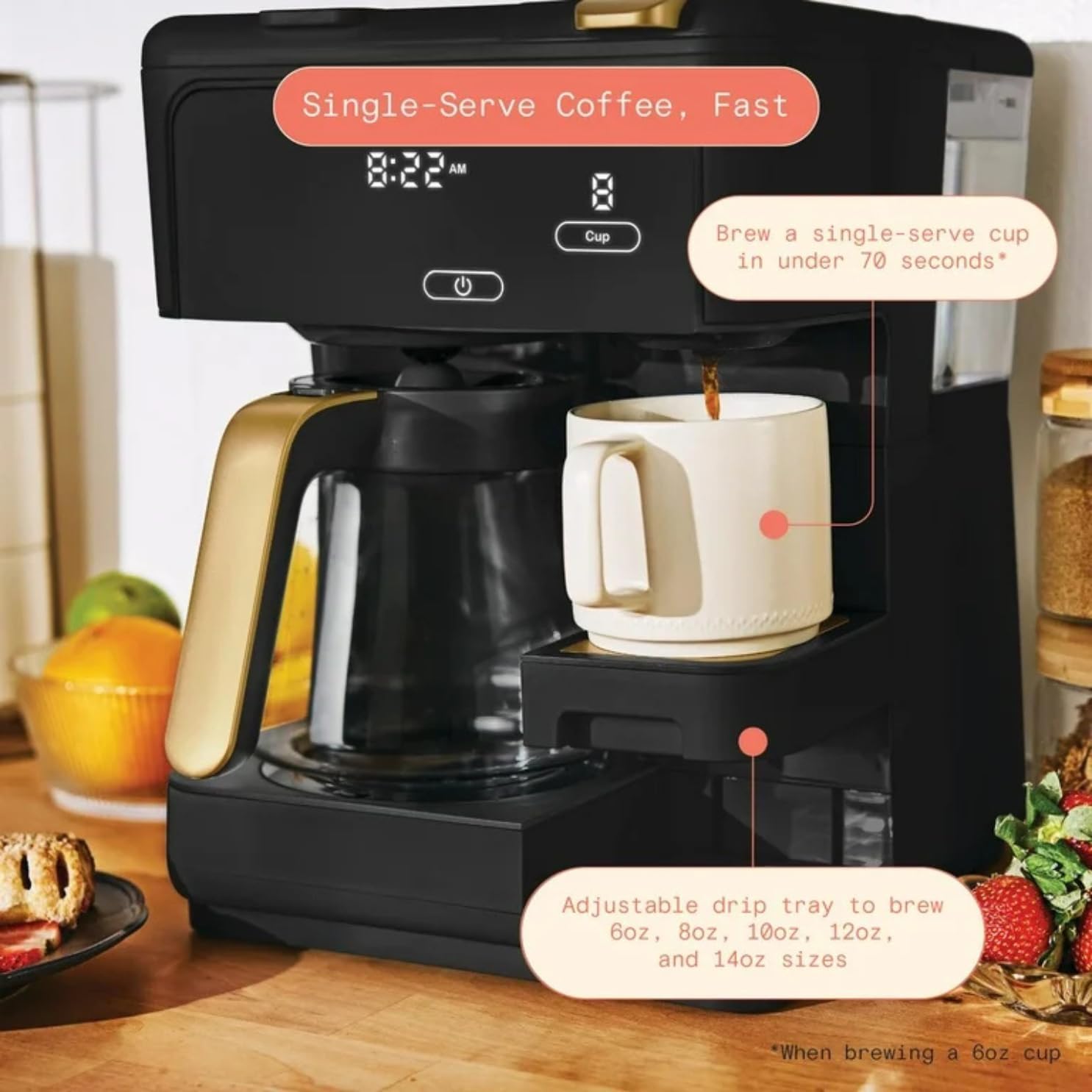 Programmable 12-Cup & Single-Serve Multi-Brew Coffee Maker, Digital Controls, Large Capacity, Easy to Use
