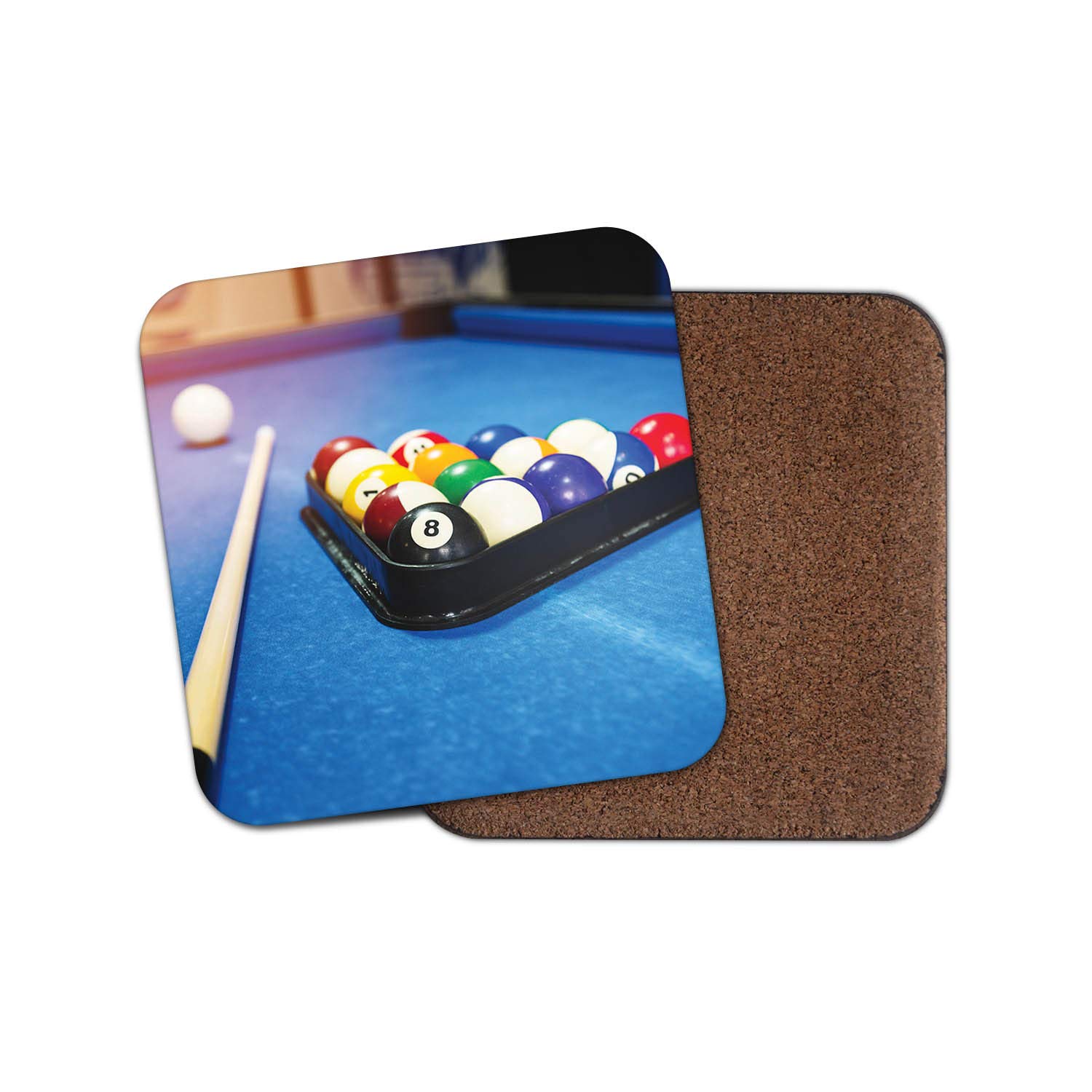 Destinationvinyl Multicolor 1 X Pool Table Drinks Coaster - Snooker Billiards Sports Dad #8563