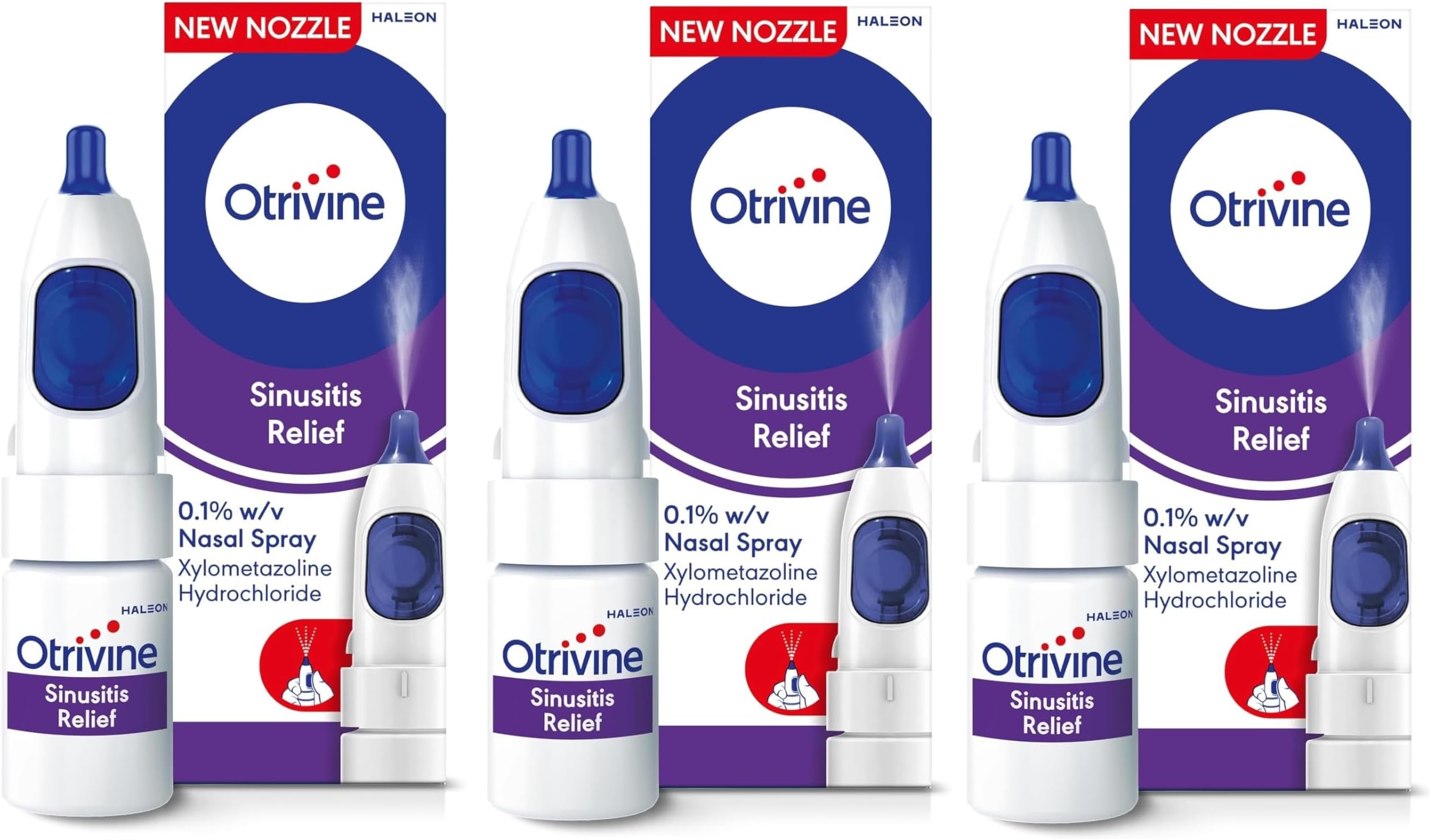 Otrivine Sinusitis Nasal Spray 10ml x 3 Packs