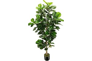 6ft Artificial Fiddle Leaf Fig Tree (72in) with Plastic Nursery Pot