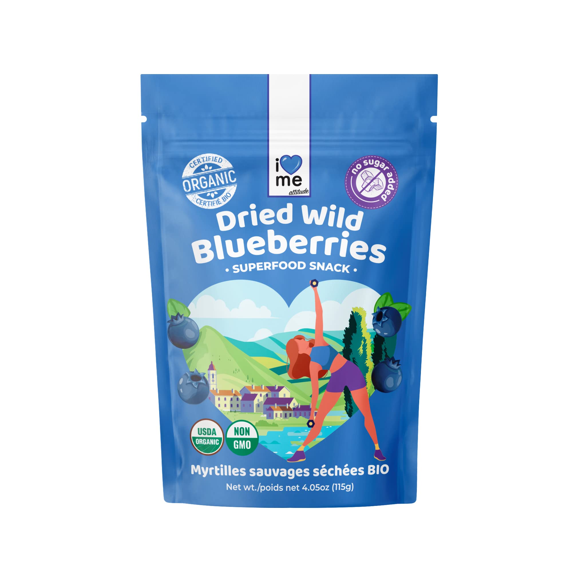 Myrtilles sauvages séchées biologiques, sucrées