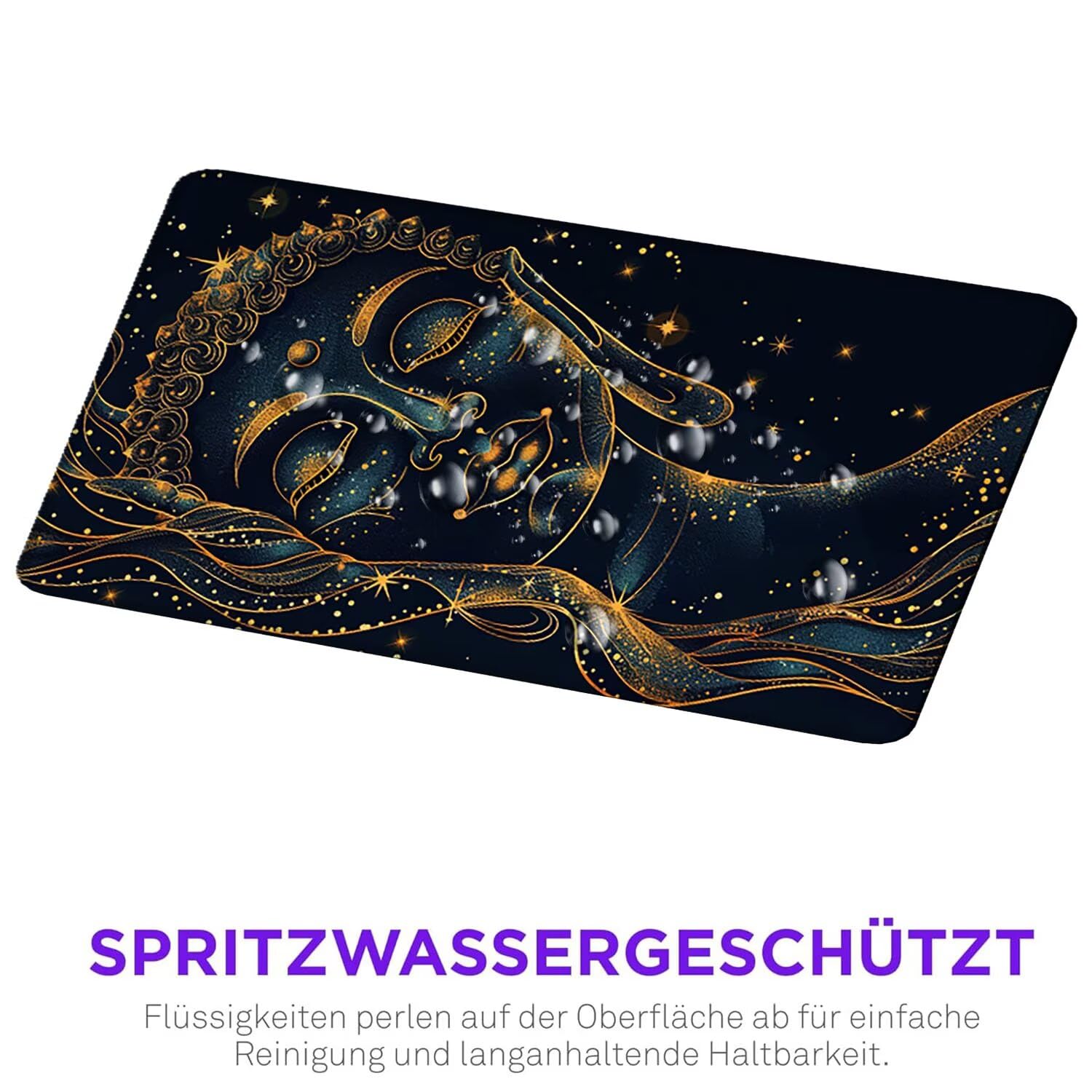 Podkładka pod mysz do gier, 1600 x 800 mm, XXL, duża gamingowa podkładka pod mysz, wodoodporna podkładka pod mysz, długa podkładka na biurko z przeszytymi krawędziami, mata na biurko z gumową podstawą