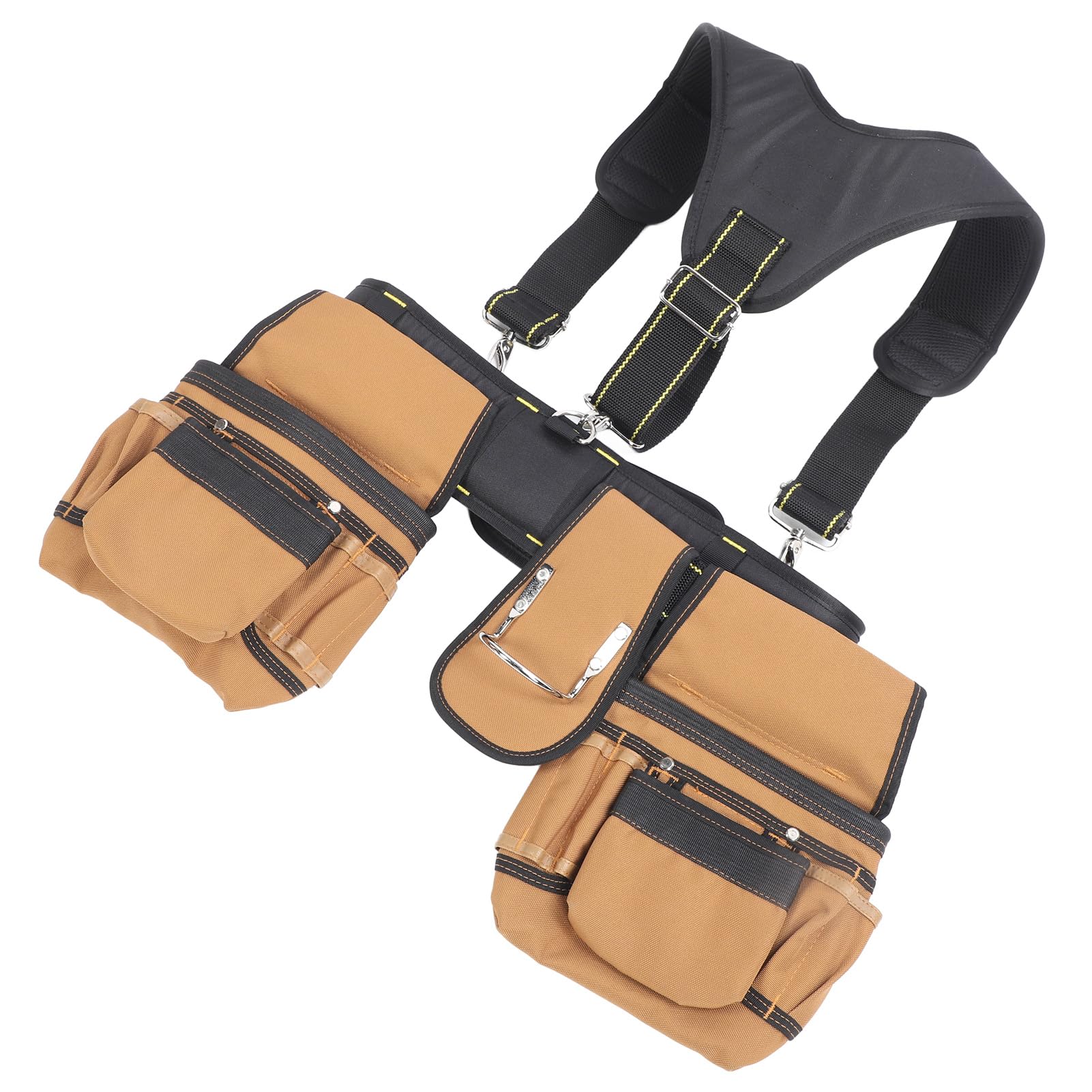 Cinturón ajustable para herramientas de carpintero, cinturón de herramientas de construcción con bolsas desmontables, cinturón de tela Oxford 1200D para electricistas, fontaneros, carpinteros y