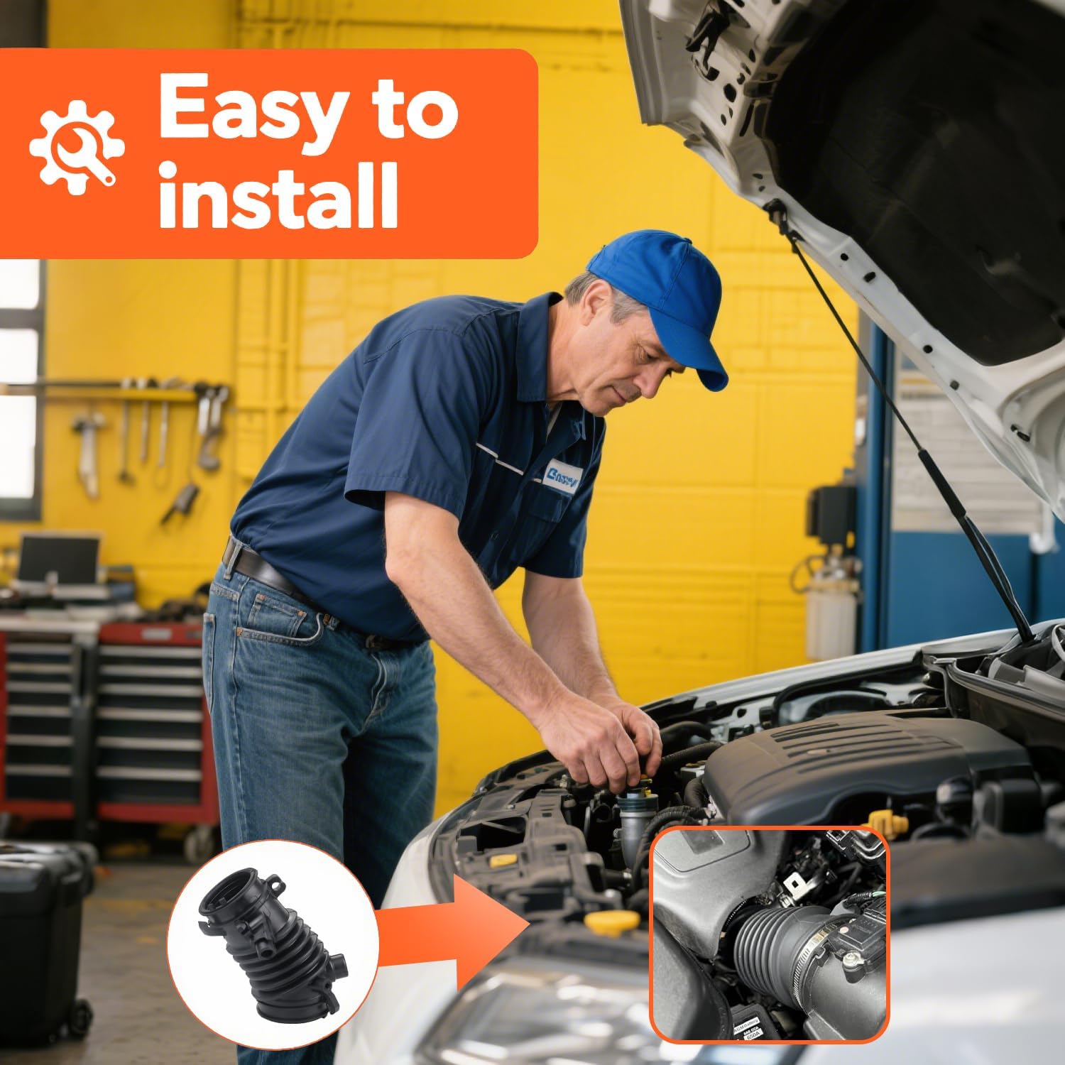 Engine Air Intake Tube Fit for Honda HRV 2016-2022, Replaces 17226-51B-H00 1722651BH00