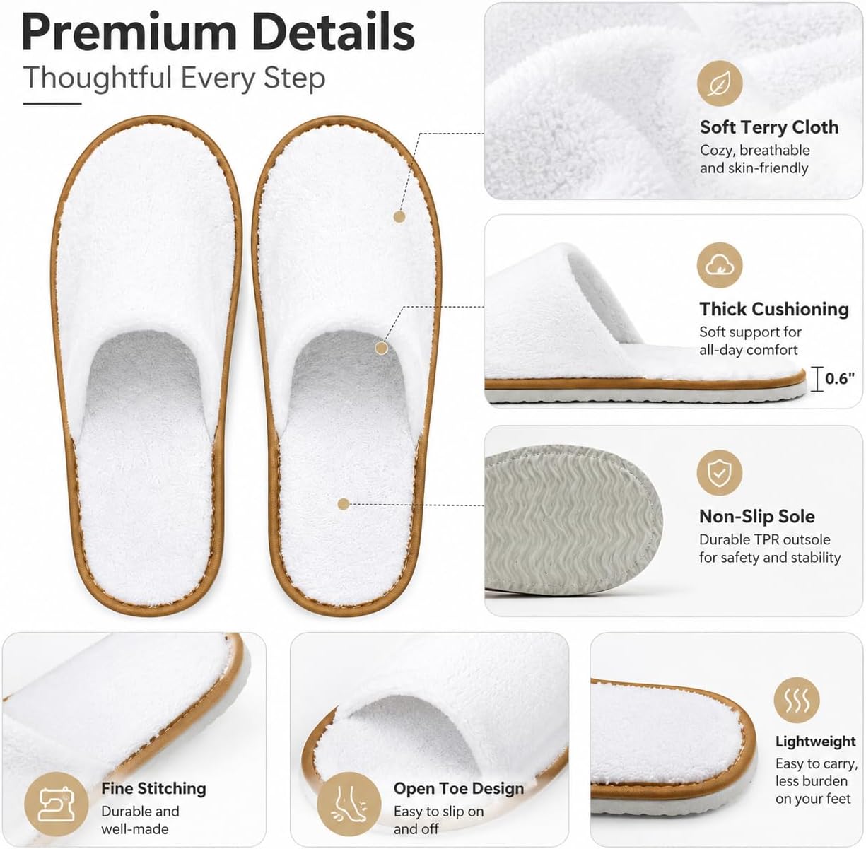 DMme 9 Pairs Disposable Spa Slippers Family Set, 3 Sets with 2 Adult Pairs and 1 Kid Pair, Soft Thick Sole Non-Slip Guest Slippers for Travel, Hotel, Spa, Wedding, Family Gathering and Home Guests