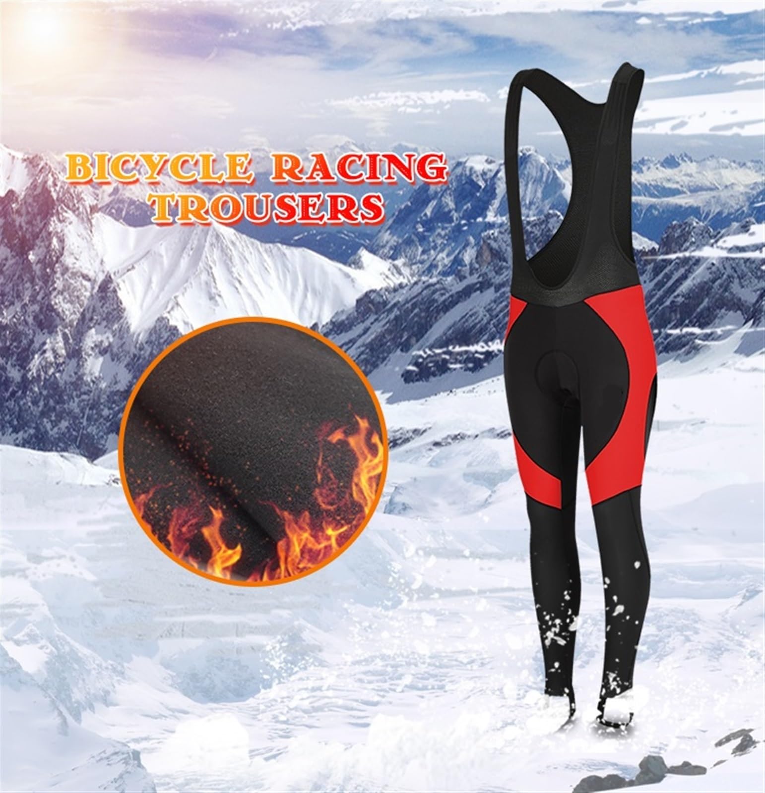 Pantalones de Ciclismo para Hombre Pantalones con Tirantes de Ciclismo for Hombre, Pantalones Cortos térmicos Reflectantes for Invierno, Almohadilla Gel for, Largos